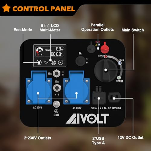 AIVOLT Inverter Generator 4300W Gas Powered Portable Generator