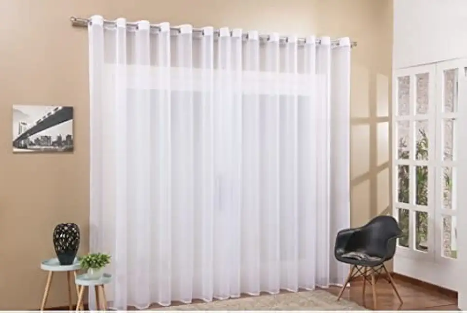 Cortina Roma Para Sala e Quarto 4,00 x 2,50 Admirare Cor:Branca