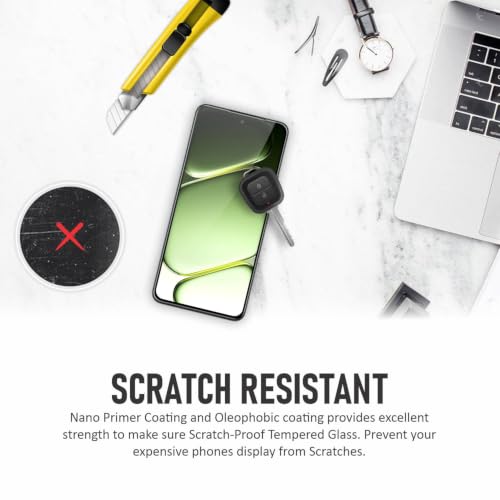 Image of SupCares Tempered Glass for OnePlus Nord CE 6 Lite (6.72 Inch) With Installation Kit | 9H Edge to Edge Screen Protector | Black