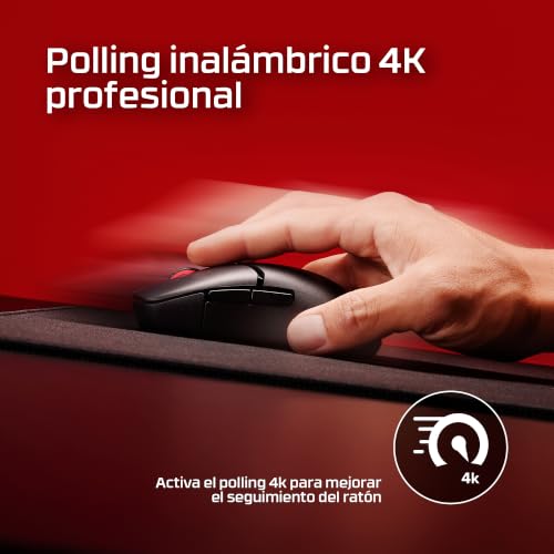 Ratón gaming inalámbrico HyperX modular con batería de 90h y sensor 26K 4