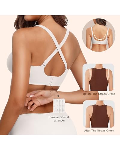 Image of Womens Wireless Jelly Bras No Underwire Support Push Up Removable Straps (U /Cross /Halter) Everyday Sports Bra