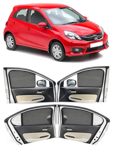 Image of Autofact Car Sunshades for Honda Brio, UV Protection, Useful Car Accessories, Custom fit Sun Shades for Side Windows, Set of 4