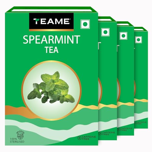 Image of TE-A-ME Spearmint Infusion - 200g (200+ Cups) | Spearmint Leaves for PCOS, PCOD & Facial Hair | Helps - Balance Hormones, Reduces Facial Hair & Acne | Supports Digestion | Herbal Tea - Dried Loose Leaf - Caffeine Free | 50g - Pack of 4