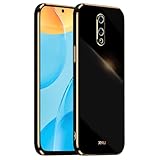 EASSGU [Cadre Galvanisé Coque pour Oppo Reno (Generation 1) (6.65" inches) Etui de Protection en Silicone TPU - Le Noir