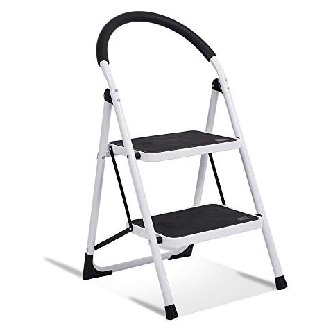 KARMAS PRODUCT 2 Step Ladder with Handgrip Folding Heavy Duty Step Stool with Wide Foot Platform for Home,Kitchen 330lbs Capacity Cover