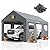 Acepic Carport 10x20ft Heavy Duty Carport Features Roll-up Windows & Doors, Portable Garage with UV Resistant Waterproof All-Season Tarp for Car, Truck, Boat