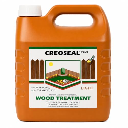 Creoseal Creosote Substitute Light Brown 4 Litre | Oil-Based Wood Treatment for Fences Sheds & Outdoor Timber | Safe Long-Lasting Protection with Traditional Creosote Finish