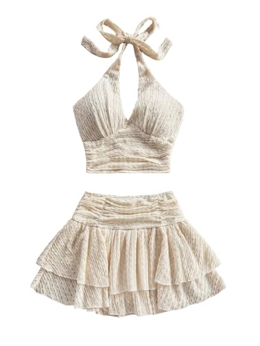 SOLY HUX Women's 2 Piece Beach Vacation Outfits Summer Ruched