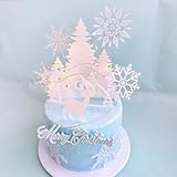 雪の結晶ケーキトッパー、フローズンケーキトッパー、冬のフローズンスノーフレークカップケーキピッククリスマス冬のフローズンテーマ誕生日パーティーデコレーション
