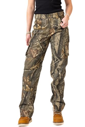 Realtree-Womens-Camo-Hunting-Cargo-Pants-Lightweight-Cotton-6-Pockets-Mid-Rise-Slim-Fit
