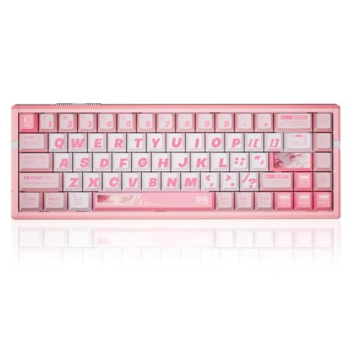 Image of ATK RS6 Ultra Aluminum Hall Effect Gaming Keyboard - 65% Compact 68 Keys, 0.001 mm RT, 8K Polling, Hot-Swappable, RGB (Pink-Jade Magnetic)