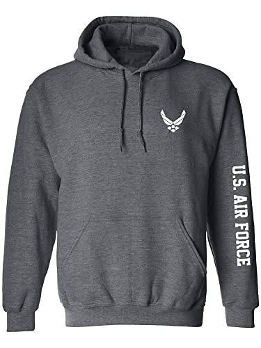 zerogravitee U.S. Air Force White Sleeve Print Adult Hooded Sweatshirt