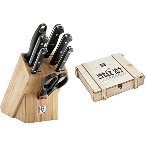 ZWILLING Messerblock, 8-tlg, Bambusblock, Messer und Schere aus rostfreiem...