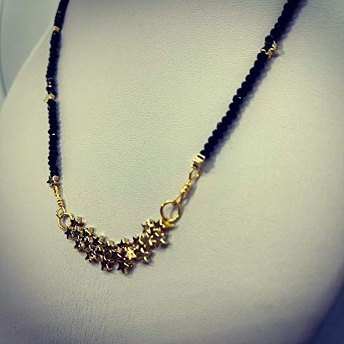 IraTrendz Indian Jewelry Traditional Ethnic Mangalsutra Necklace Black gold Stars