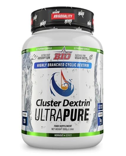 BIG Cluster Dextrin Pure 1 kg – Ciclodextrina (HBCD) en Polvo – Carbohidratos Cíclicos Altamente Ramificados – Suplemento Deportivo Ciclo Dextrina - Sabor Neutro