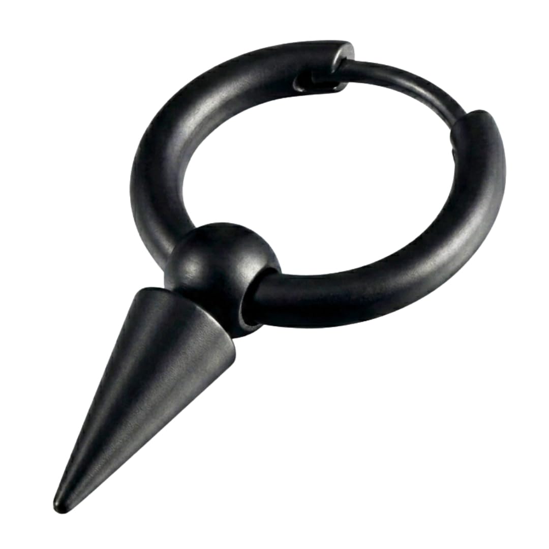 the men thing SPIREHOOP - BLACK - Pure Titanium Steel Ear Hoop Earrings for Men & Boys-picture-17