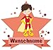 Samunshi® Superheld Jay Wandtattoo Türschild mit Name personalisierbar Kinderzimmer Türaufkleber Baby Wandaufkleber in 9 Größen (50x43cm Mehrfarbig)
