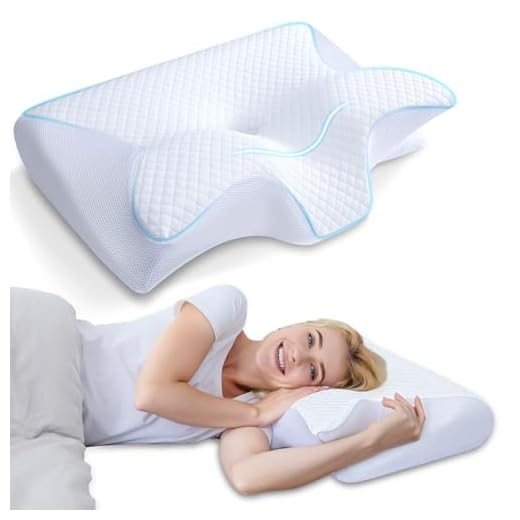 HOMCA Memory Foam Cervical Pillow, 2 in 1 Ergonomic Contour Orthopedic Pillow for Neck Pain, Neck Pillows for Side Back Stomach Sleepers (White)