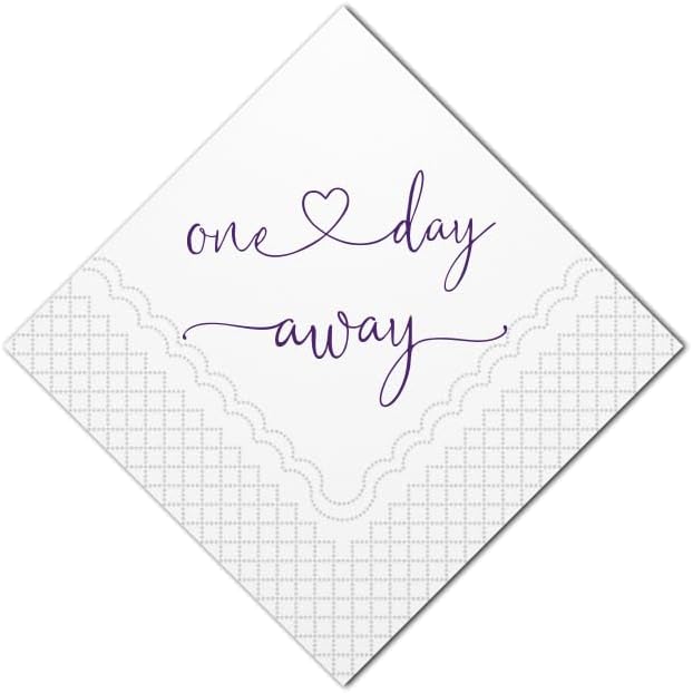 Miniatura 2 de Servilletas de cóctel One Day Away para cena de ensayo, suministros de fiesta de un día, servilletas de papel a granel para ensayo, cena, boda,