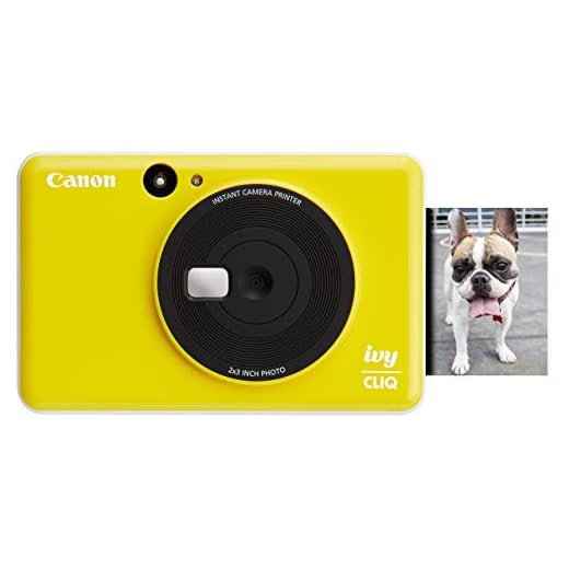 Canon Ivy CLIQ Instant Camera Printer, Mini Photo Printer with 2"X3" Sticky-Back Photo Paper(10 Sheets), Bumblebee Yellow