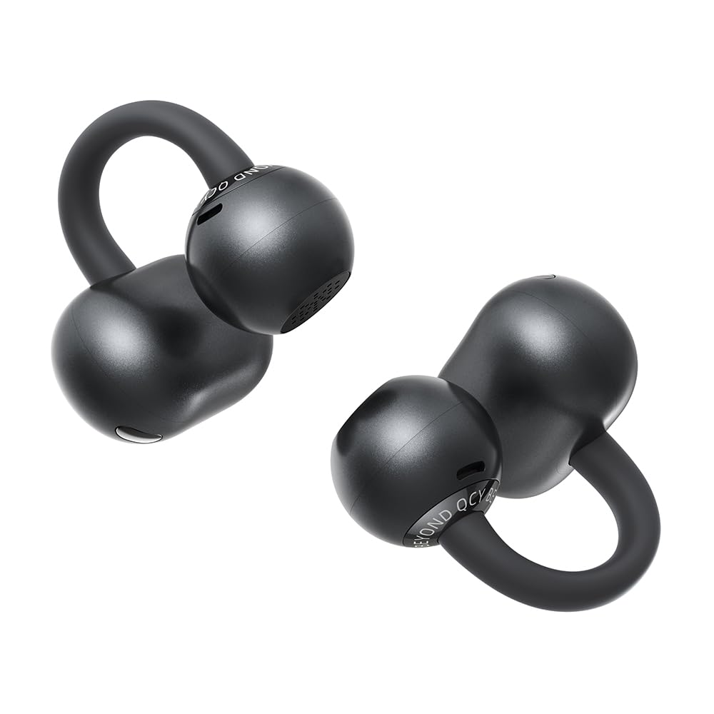 QCY Crossky C50 Écouteurs Bluetooth Ouvert, Écouteur sans Fil à Clip,Basses puissantes,Réduction de Bruit des appels,5,2g Ultra-léger et Confortables,Bluetooth 6.0, 36h autonomie,IPX5