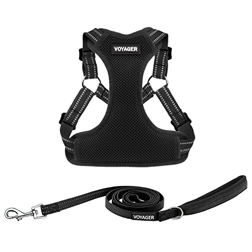 Best Pet Supplies Voyager Adjustable Dog Harness Leash Set including Reflective Stripes for Walking Heavy-Duty Full Body No Pull Vest with Leash D-Ring