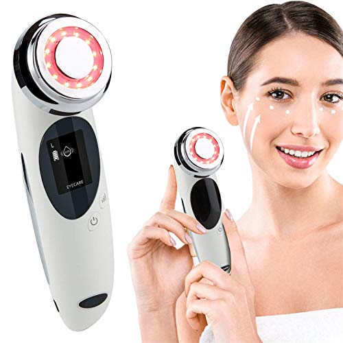 Pretty life 4 in 1 Face Massager Daily Care Firming Vibration Facial Massage Beauty Device Face Eye Roller Machine Warm Deep Clean Face Lifting Tighten Anti Aging Device Promote Absorption