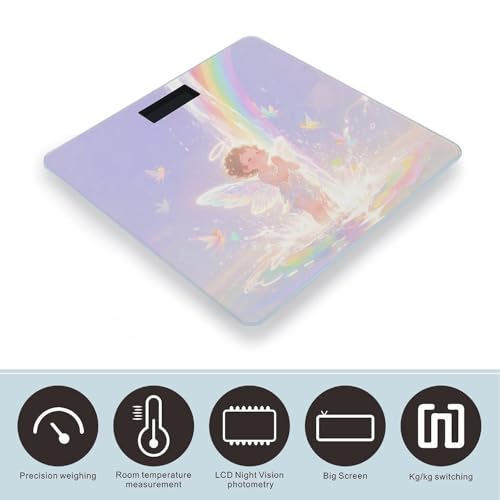 Báscula digital para baño Watercolor Angel, capacidad 400 lb miniatura 3