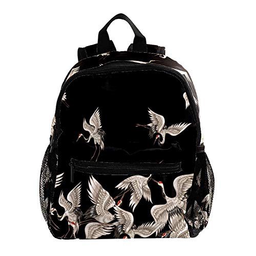 Mochila japonesa de grúas blancas para niños y niñas  preescolar