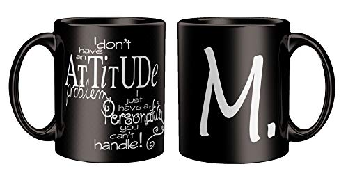 Image of Attitude Quotes with Alphabet M Printed Black Coffee /Tea Mug for Birthday Gifts | Friends | Bestfriend | Sister | Brother | Gifting Mug | Loved Ones