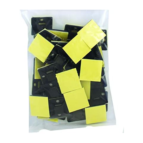 Pack of 40 Cable Tie Mounts Self Adhesive Square Wire Holder Base Mount (Black) Cover