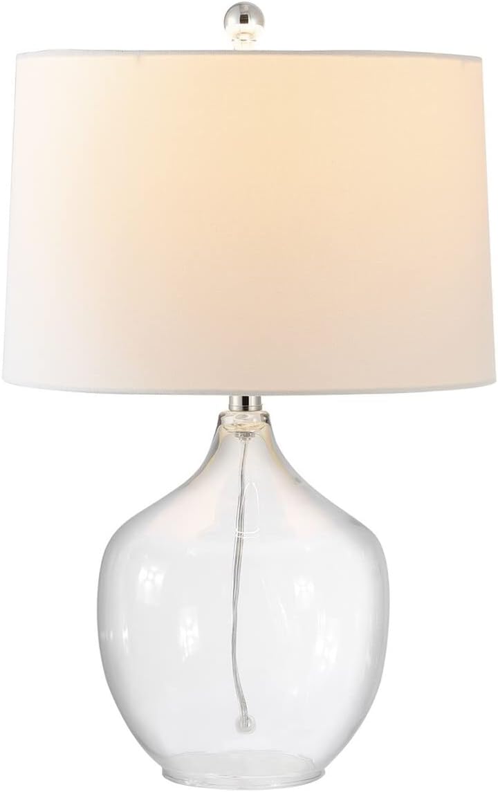 SAFAVIEH Lighting Collection Orlen Clear Glass 24-inch Bedroom Living Room Home Office Desk Nightstand Table Lamp (LED Bulb Included)