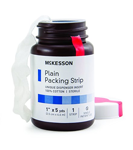 McKesson Wound Packing Strip Plain Cotton Non-impregnated Large 1 Inch X 5 Yard Count Sterile, 61-59320 - CASE of 12