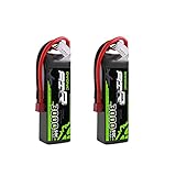 Ovonic 2 Packs 3S 11.1V 3000mAh 50C Lipo Battery with Dean-Style T Connector for RC Airplane Helicopter Boat Drone and FPV