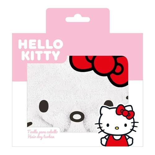 CERDÁ Life's Little Moments Serviette pour Cheveux Hello Kitty - Séchage Rapide et antidérapant - Soin délicat pour Femmes et Filles