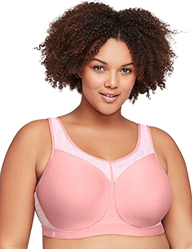 Glamorise Sujetador Deportivo con Aros de Alto Impacto #9066, Estampado de Rubor Rosa, 95E para Mujer Cover