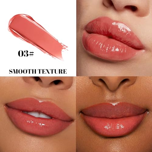 Image of Rose Plumper Moisturizing Butter Lipstick for Women, Natural Tinted Lip Balm Shine Nourishing Hydrating Lip Gloss Stain for Dry Lips, Lightweight Lip Liner Care Makeup,Vegan 1Pc Rose Bean Paste