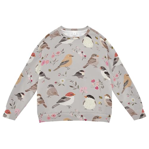 JUNZAN Cute House Sparrow Birds Kids Girls Hooded Sweatshirt Long Sleeve Kids Pullover Hoodie Party 4T - Main Image