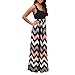 Produktbild Hevoiok Damen Sommerkleid Kleider Frauen Gestreiftes langes Boho ärmellos Strandkleid Mode Beiläufige Rundhals MaxiKleid Abendkleid große größen S-3XL (Schwarzer, 3XL)