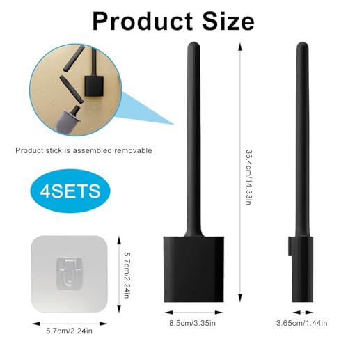 Image of Toilet Bowl Brush and Holder Set, Flexible Silicone Bristles with Detachable Handle, Compact RV and Bathroom Toilet Brush (4 black)