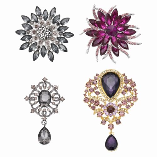 Broche fleur en strass et pin's vintage pour accessoiriser vos tenues de fête