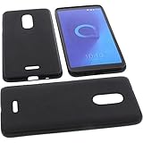 foto-kontor Hülle kompatibel mit Alcatel 3C Tasche Gummi TPU Schutz Handytasche schwarz