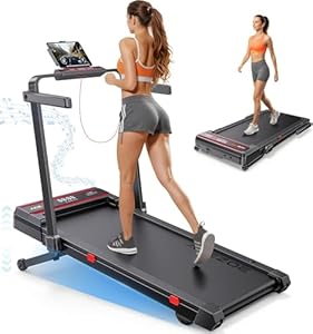 laufband für zuhause mit Neigung, 6 IN 1 Walking Pad mit 0~15% Automatischer Steigung, 3.0HP Klappbar Laufband für Zuhause & Büro mit Lautsprecher, Bis 136kg Belastbar