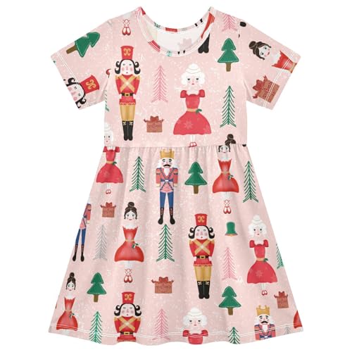 Aflyko Xmas Girls' Short Sleeve Dress Toddler Everyday Dresses