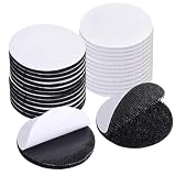 NIYATA 24 cuscinetti biadesivi resistenti, 50 mm, con gancio e anello per tappeti, tappetini, foto e fai da te, senza bisogno di chiodi (bianco e nero)