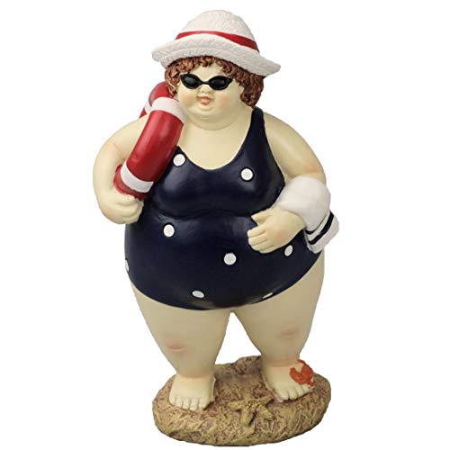 POMMERNTRAUM ® | Dicke Maritime Badenixe | mollige Badelady | Dicke Nana | Rubenslady - Rubensfigur mit Schwimmreifen | Dekofigur | Big Berta Cover