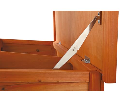 TRIXIE verriegelbares und wetterfestes Kleintierhaus natura Meerschweinchenstall mit Freilaufgehege, 104 × 97 × 52 cm, braun- 62301