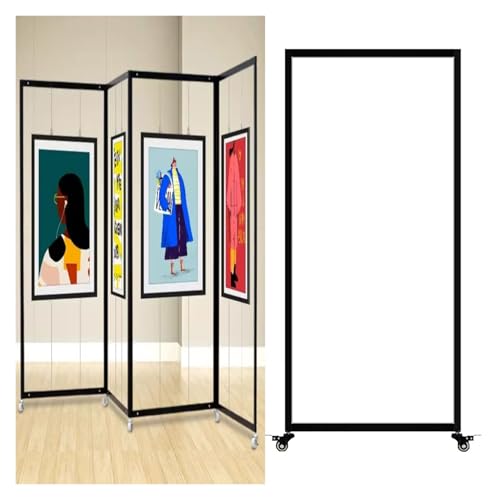 アート展示用の自立型ディスプレイスタンド、折りたたみ式ギャラリーレール棚、写真プレゼンテーション、カリグラフィーポスターホルダー(1pc,100x250(39.4x98.4in))