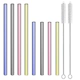 Fácil de limpiar y apto para lavavajillas: las paja reutilizable para batidos son de colores y transparentes, y puede ver claramente las manchas en las Pajas de Cristal. Así que puedes limpiarlo con el cepillo de limpieza incluido después de usar las straw glasses, o puedes limpiarlo fácilmente en el lavavajillas.