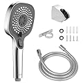 RV Shower Head with Hose and On Off Switch, 3-Spray Camper Water Saving and High Pressure Shower Head with Hose for RV, Camper, Van, Travel Trailer, Motorhome and Boat, Chrome and Dark Gray Finish